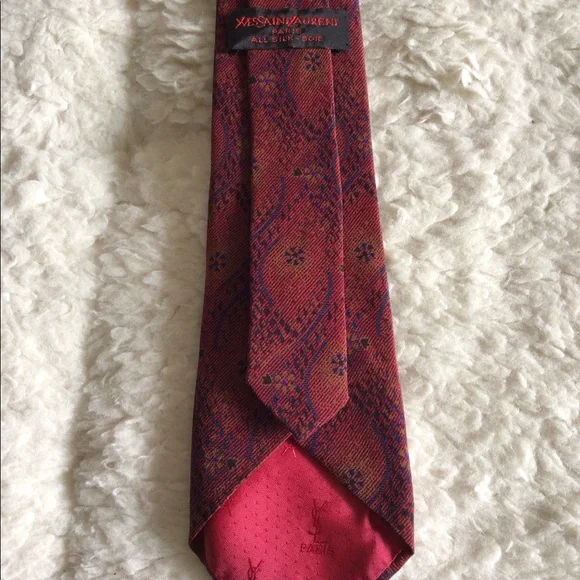 Yves Saint Laurent Paris 100% All Silk Soie Tie - Picture 3 of 10